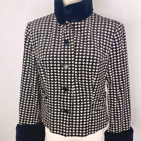 HoundsTooth Fur Jacket - Byblos by Gianni Versace and Alan Cleave - Picture 6 of 8